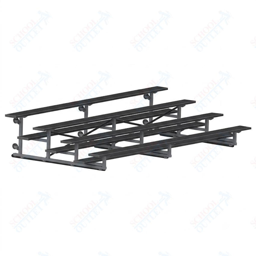 Jaypro Sports Bleacher - 4 Row - Tip & Roll, Single Foot Plank, Powder Coated - 15' L (BLCH-4TRGPC) - SchoolOutlet