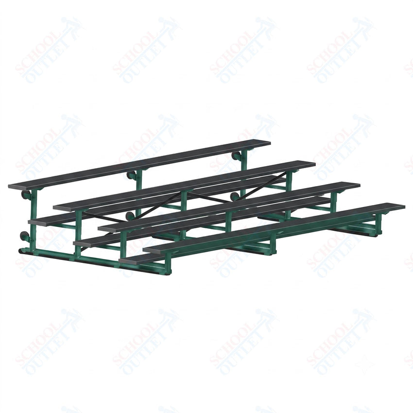 Jaypro Sports Bleacher - 4 Row - Tip & Roll, Single Foot Plank, Powder Coated - 15' L (BLCH-4TRGPC) - SchoolOutlet