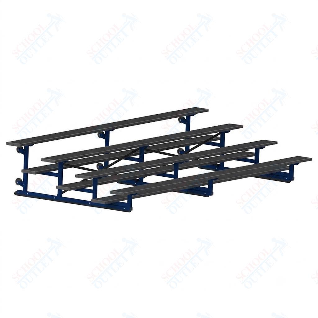 Jaypro Sports Bleacher - 4 Row - Tip & Roll, Single Foot Plank, Powder Coated - 15' L (BLCH-4TRGPC) - SchoolOutlet