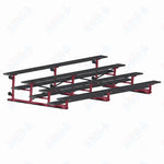 Jaypro Sports Bleacher - 4 Row - Tip & Roll, Single Foot Plank, Powder Coated - 15' L (BLCH-4TRGPC) - SchoolOutlet