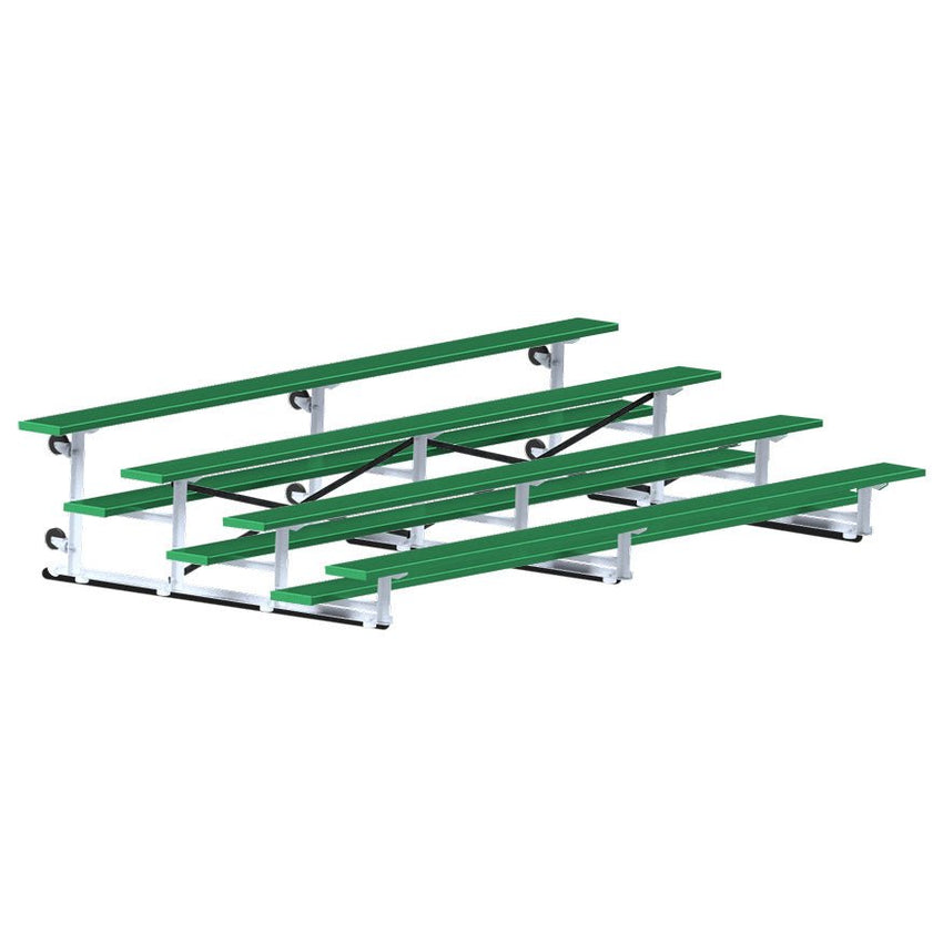 Jaypro Sports Bleacher - 4 Row - Tip & Roll, Single Foot Plank, Powder Coated - 15' L (BLCH-4TRGPC) - SchoolOutlet
