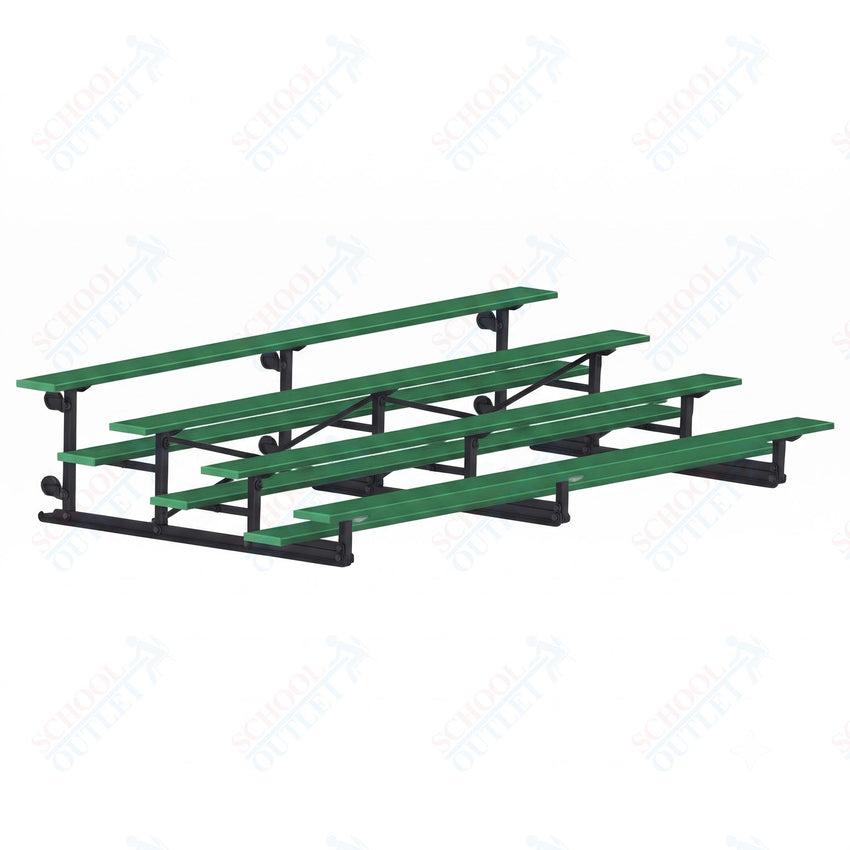 Jaypro Sports Bleacher - 4 Row - Tip & Roll, Single Foot Plank, Powder Coated - 15' L (BLCH-4TRGPC) - SchoolOutlet