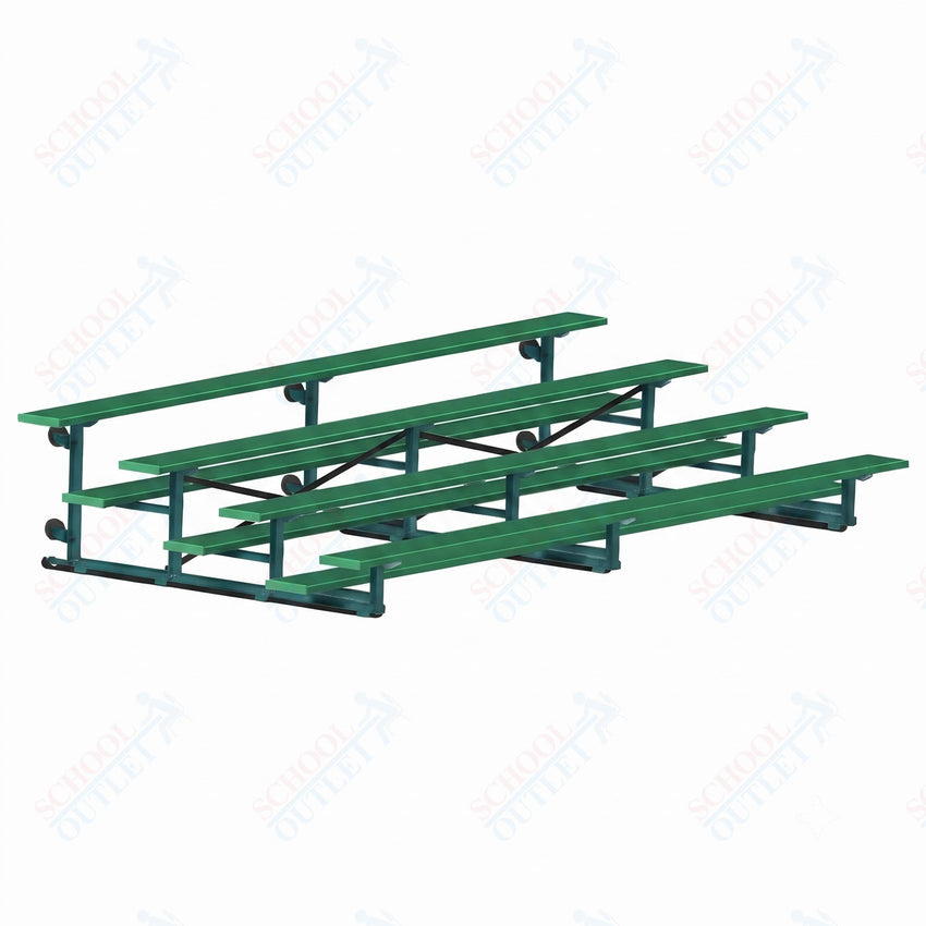 Jaypro Sports Bleacher - 4 Row - Tip & Roll, Single Foot Plank, Powder Coated - 15' L (BLCH-4TRGPC) - SchoolOutlet