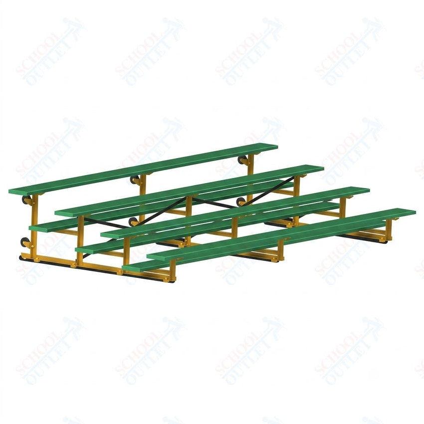 Jaypro Sports Bleacher - 4 Row - Tip & Roll, Single Foot Plank, Powder Coated - 15' L (BLCH-4TRGPC) - SchoolOutlet