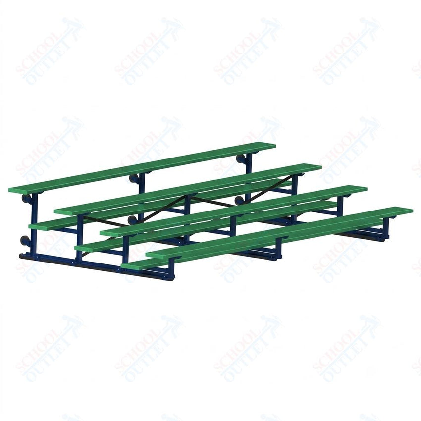 Jaypro Sports Bleacher - 4 Row - Tip & Roll, Single Foot Plank, Powder Coated - 15' L (BLCH-4TRGPC) - SchoolOutlet
