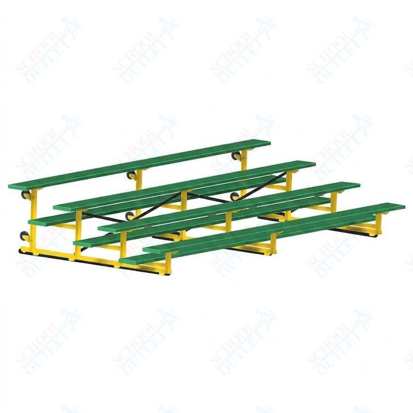 Jaypro Sports Bleacher - 4 Row - Tip & Roll, Single Foot Plank, Powder Coated - 15' L (BLCH-4TRGPC) - SchoolOutlet