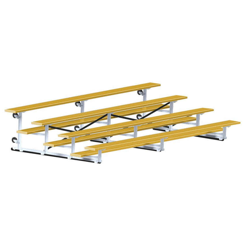 Jaypro Sports Bleacher - 4 Row - Tip & Roll, Single Foot Plank, Powder Coated - 15' L (BLCH - 4TRGPC) - SchoolOutlet