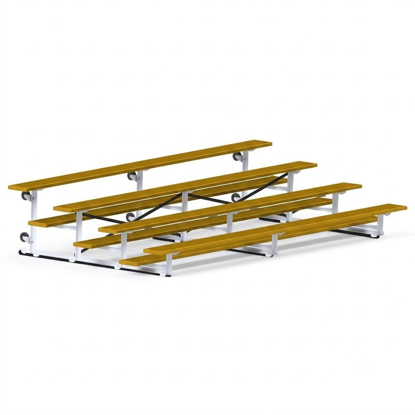 Jaypro Sports Bleacher - 4 Row - Tip & Roll, Single Foot Plank, Powder Coated - 15' L (BLCH-4TRGPC) - SchoolOutlet