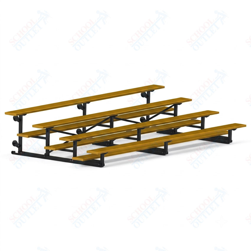 Jaypro Sports Bleacher - 4 Row - Tip & Roll, Single Foot Plank, Powder Coated - 15' L (BLCH-4TRGPC) - SchoolOutlet