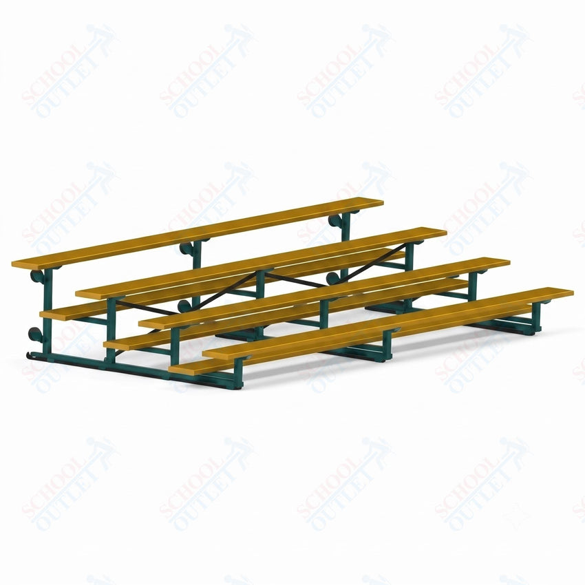 Jaypro Sports Bleacher - 4 Row - Tip & Roll, Single Foot Plank, Powder Coated - 15' L (BLCH-4TRGPC) - SchoolOutlet