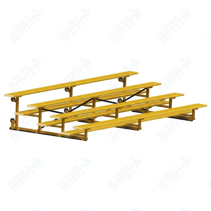 Jaypro Sports Bleacher - 4 Row - Tip & Roll, Single Foot Plank, Powder Coated - 15' L (BLCH-4TRGPC) - SchoolOutlet