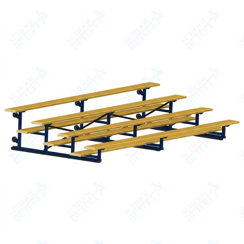 Jaypro Sports Bleacher - 4 Row - Tip & Roll, Single Foot Plank, Powder Coated - 15' L (BLCH-4TRGPC) - SchoolOutlet