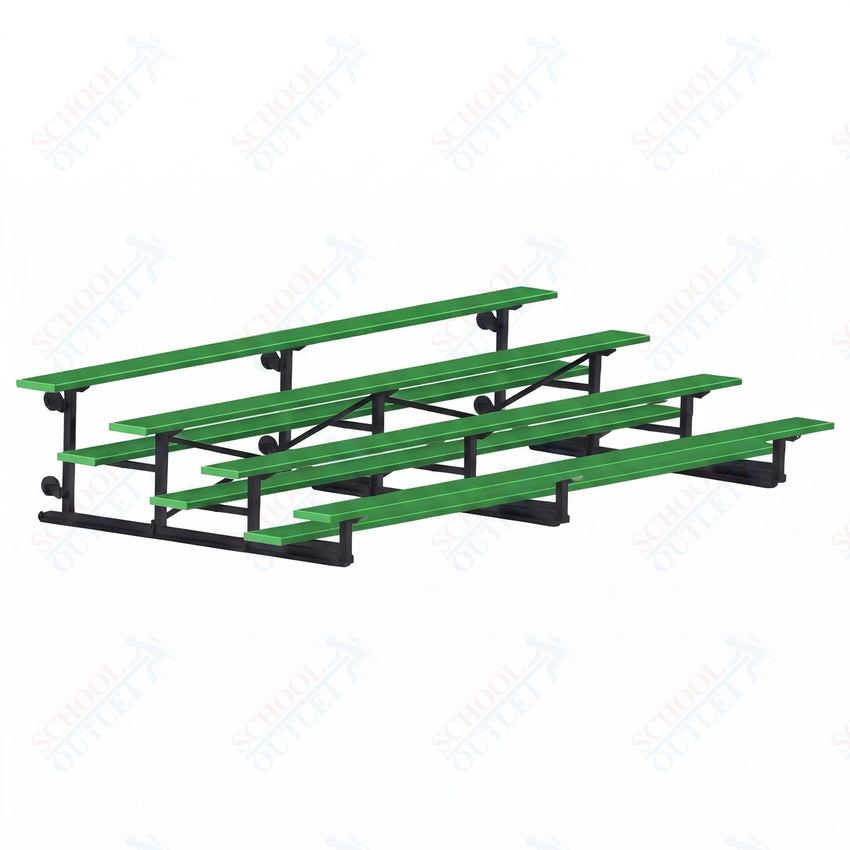 Jaypro Sports Bleacher - 4 Row - Tip & Roll, Single Foot Plank, Powder Coated - 15' L (BLCH-4TRGPC) - SchoolOutlet