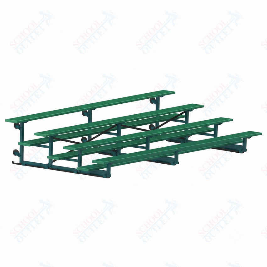 Jaypro Sports Bleacher - 4 Row - Tip & Roll, Single Foot Plank, Powder Coated - 15' L (BLCH-4TRGPC) - SchoolOutlet