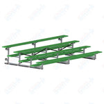 Jaypro Sports Bleacher - 4 Row - Tip & Roll, Single Foot Plank, Powder Coated - 15' L (BLCH-4TRGPC) - SchoolOutlet