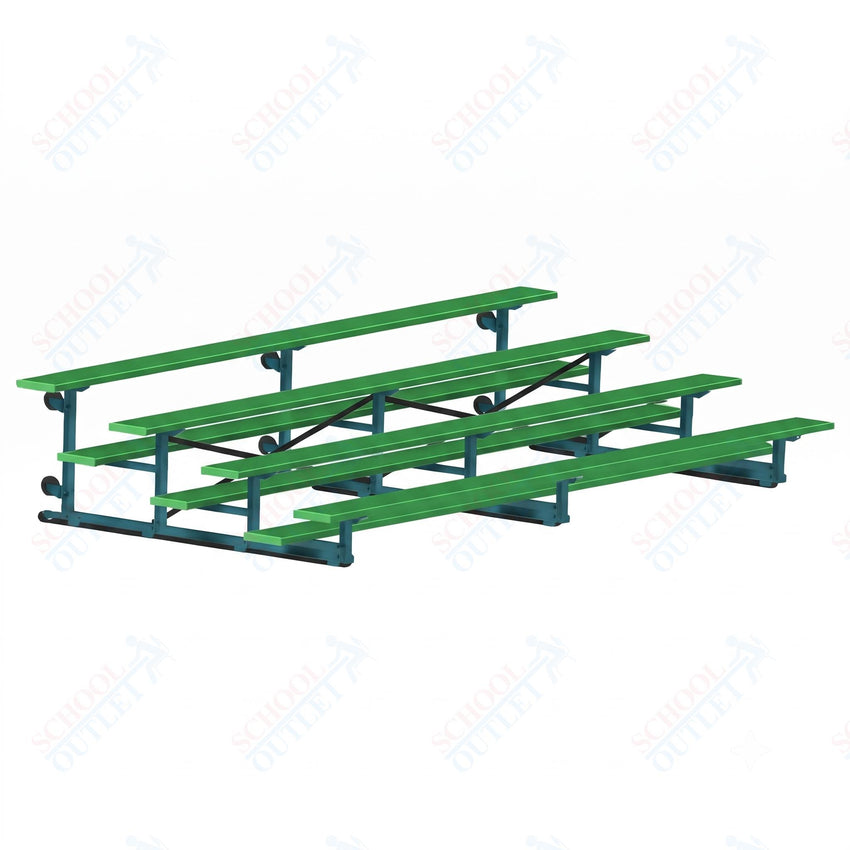 Jaypro Sports Bleacher - 4 Row - Tip & Roll, Single Foot Plank, Powder Coated - 15' L (BLCH-4TRGPC) - SchoolOutlet