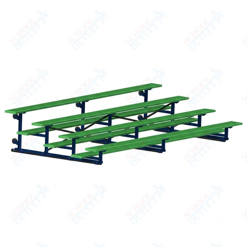 Jaypro Sports Bleacher - 4 Row - Tip & Roll, Single Foot Plank, Powder Coated - 15' L (BLCH-4TRGPC) - SchoolOutlet