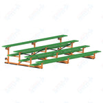 Jaypro Sports Bleacher - 4 Row - Tip & Roll, Single Foot Plank, Powder Coated - 15' L (BLCH-4TRGPC) - SchoolOutlet