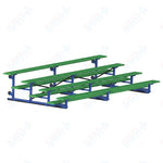 Jaypro Sports Bleacher - 4 Row - Tip & Roll, Single Foot Plank, Powder Coated - 15' L (BLCH-4TRGPC) - SchoolOutlet