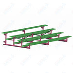 Jaypro Sports Bleacher - 4 Row - Tip & Roll, Single Foot Plank, Powder Coated - 15' L (BLCH-4TRGPC) - SchoolOutlet