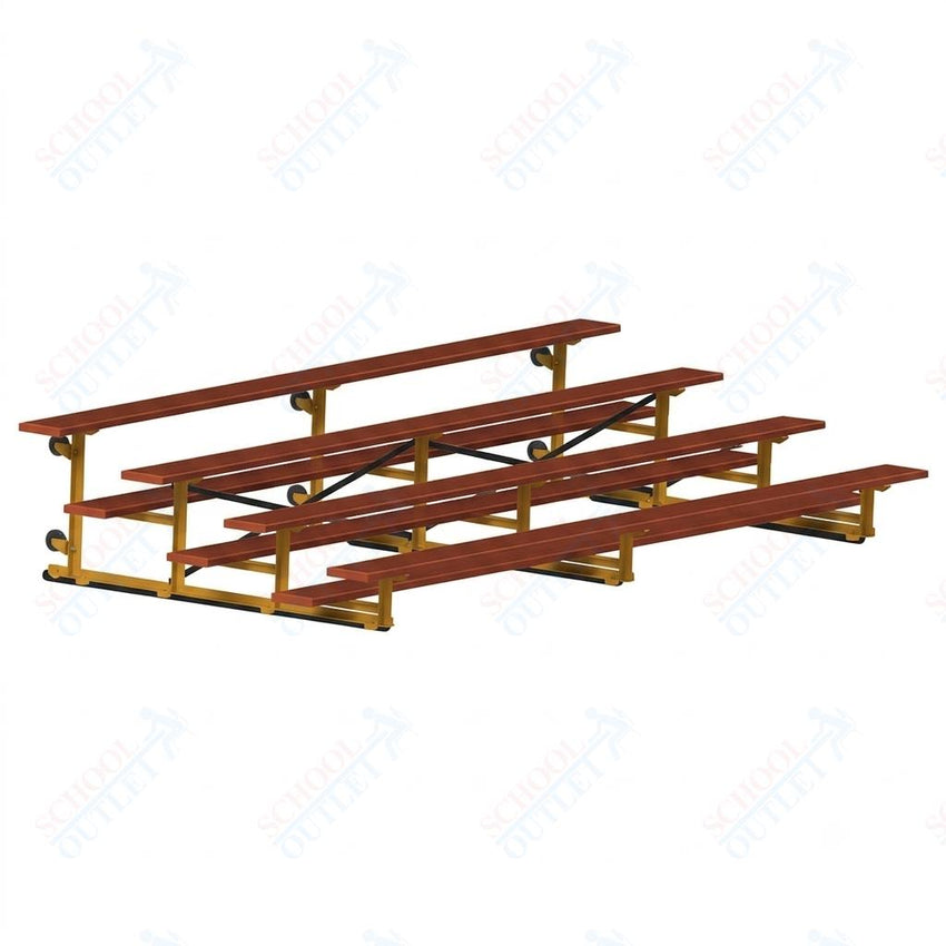 Jaypro Sports Bleacher - 4 Row - Tip & Roll, Single Foot Plank, Powder Coated - 15' L (BLCH-4TRGPC) - SchoolOutlet