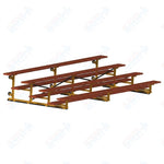 Jaypro Sports Bleacher - 4 Row - Tip & Roll, Single Foot Plank, Powder Coated - 15' L (BLCH-4TRGPC) - SchoolOutlet