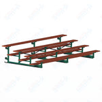 Jaypro Sports Bleacher - 4 Row - Tip & Roll, Single Foot Plank, Powder Coated - 15' L (BLCH-4TRGPC) - SchoolOutlet