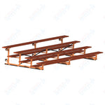 Jaypro Sports Bleacher - 4 Row - Tip & Roll, Single Foot Plank, Powder Coated - 15' L (BLCH-4TRGPC) - SchoolOutlet