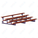 Jaypro Sports Bleacher - 4 Row - Tip & Roll, Single Foot Plank, Powder Coated - 15' L (BLCH-4TRGPC) - SchoolOutlet