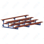 Jaypro Sports Bleacher - 4 Row - Tip & Roll, Single Foot Plank, Powder Coated - 15' L (BLCH-4TRGPC) - SchoolOutlet