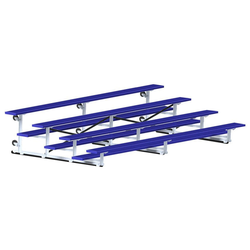 Jaypro Sports Bleacher - 4 Row - Tip & Roll, Single Foot Plank, Powder Coated - 15' L (BLCH-4TRGPC) - SchoolOutlet