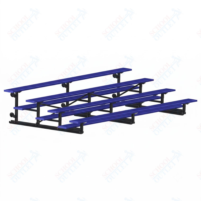 Jaypro Sports Bleacher - 4 Row - Tip & Roll, Single Foot Plank, Powder Coated - 15' L (BLCH-4TRGPC) - SchoolOutlet