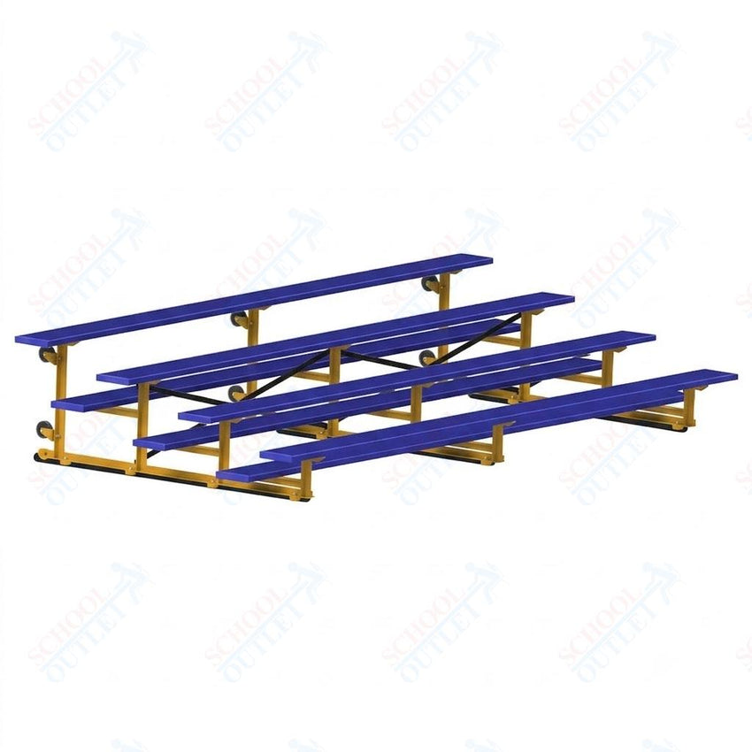 Jaypro Sports Bleacher - 4 Row - Tip & Roll, Single Foot Plank, Powder Coated - 15' L (BLCH-4TRGPC) - SchoolOutlet