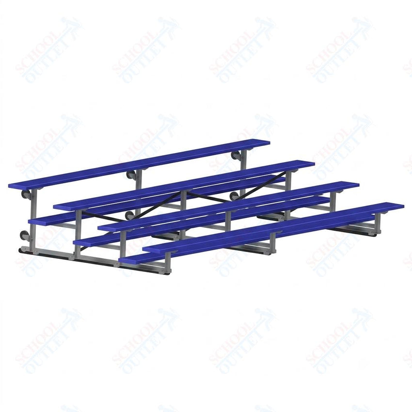 Jaypro Sports Bleacher - 4 Row - Tip & Roll, Single Foot Plank, Powder Coated - 15' L (BLCH-4TRGPC) - SchoolOutlet