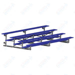 Jaypro Sports Bleacher - 4 Row - Tip & Roll, Single Foot Plank, Powder Coated - 15' L (BLCH-4TRGPC) - SchoolOutlet