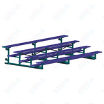 Jaypro Sports Bleacher - 4 Row - Tip & Roll, Single Foot Plank, Powder Coated - 15' L (BLCH-4TRGPC) - SchoolOutlet