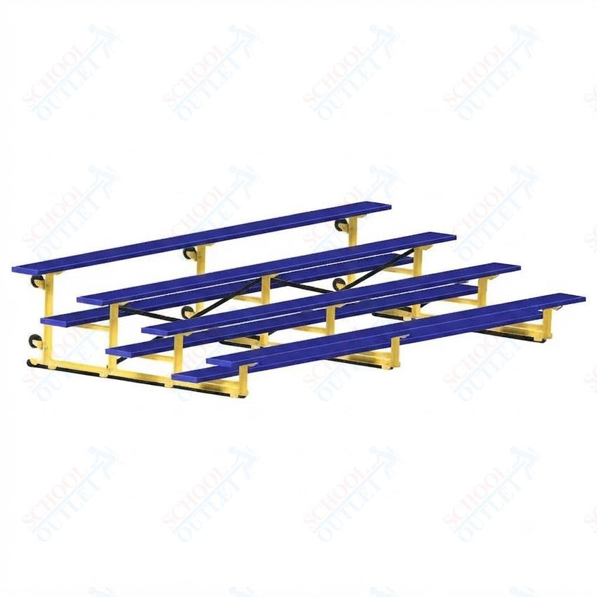 Jaypro Sports Bleacher - 4 Row - Tip & Roll, Single Foot Plank, Powder Coated - 15' L (BLCH-4TRGPC) - SchoolOutlet
