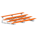 Jaypro Sports Bleacher - 4 Row - Tip & Roll, Single Foot Plank, Powder Coated - 15' L (BLCH-4TRGPC) - SchoolOutlet