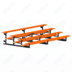 Jaypro Sports Bleacher - 4 Row - Tip & Roll, Single Foot Plank, Powder Coated - 15' L (BLCH-4TRGPC) - SchoolOutlet