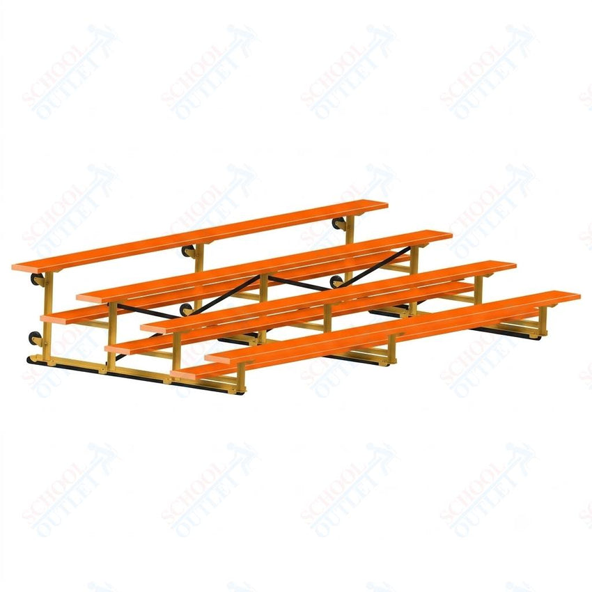 Jaypro Sports Bleacher - 4 Row - Tip & Roll, Single Foot Plank, Powder Coated - 15' L (BLCH-4TRGPC) - SchoolOutlet