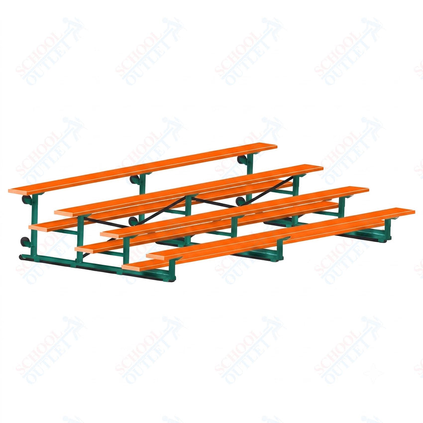Jaypro Sports Bleacher - 4 Row - Tip & Roll, Single Foot Plank, Powder Coated - 15' L (BLCH-4TRGPC) - SchoolOutlet