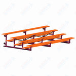 Jaypro Sports Bleacher - 4 Row - Tip & Roll, Single Foot Plank, Powder Coated - 15' L (BLCH-4TRGPC) - SchoolOutlet
