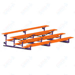 Jaypro Sports Bleacher - 4 Row - Tip & Roll, Single Foot Plank, Powder Coated - 15' L (BLCH-4TRGPC) - SchoolOutlet