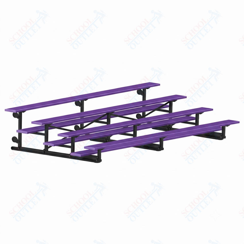 Jaypro Sports Bleacher - 4 Row - Tip & Roll, Single Foot Plank, Powder Coated - 15' L (BLCH-4TRGPC) - SchoolOutlet
