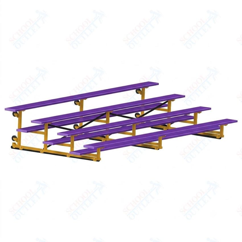 Jaypro Sports Bleacher - 4 Row - Tip & Roll, Single Foot Plank, Powder Coated - 15' L (BLCH-4TRGPC) - SchoolOutlet