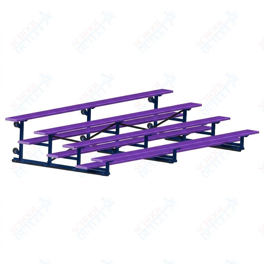 Jaypro Sports Bleacher - 4 Row - Tip & Roll, Single Foot Plank, Powder Coated - 15' L (BLCH-4TRGPC) - SchoolOutlet