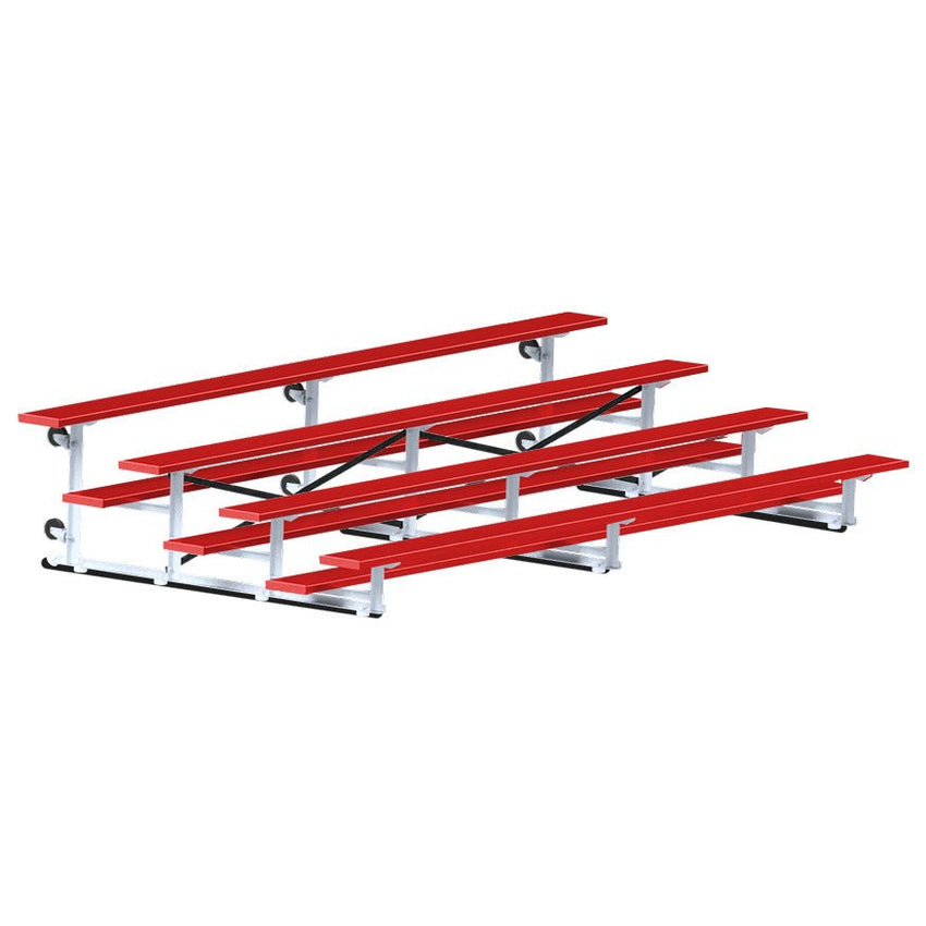 Jaypro Sports Bleacher - 4 Row - Tip & Roll, Single Foot Plank, Powder Coated - 15' L (BLCH-4TRGPC) - SchoolOutlet