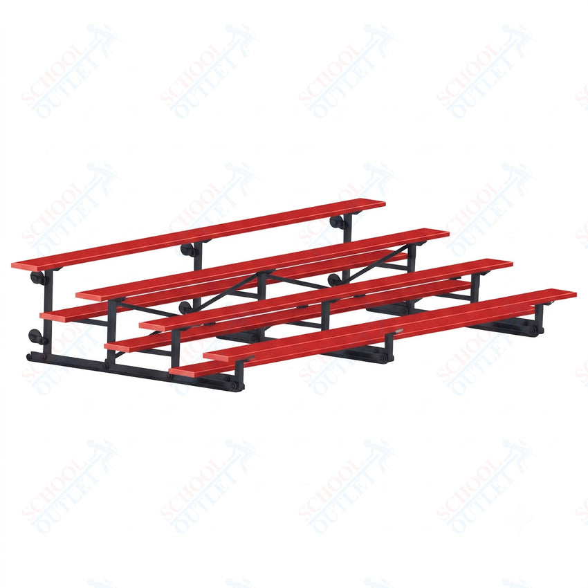 Jaypro Sports Bleacher - 4 Row - Tip & Roll, Single Foot Plank, Powder Coated - 15' L (BLCH-4TRGPC) - SchoolOutlet