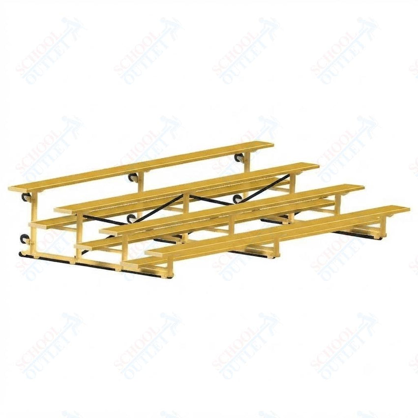 Jaypro Sports Bleacher - 4 Row - Tip & Roll, Single Foot Plank, Powder Coated - 15' L (BLCH-4TRGPC) - SchoolOutlet