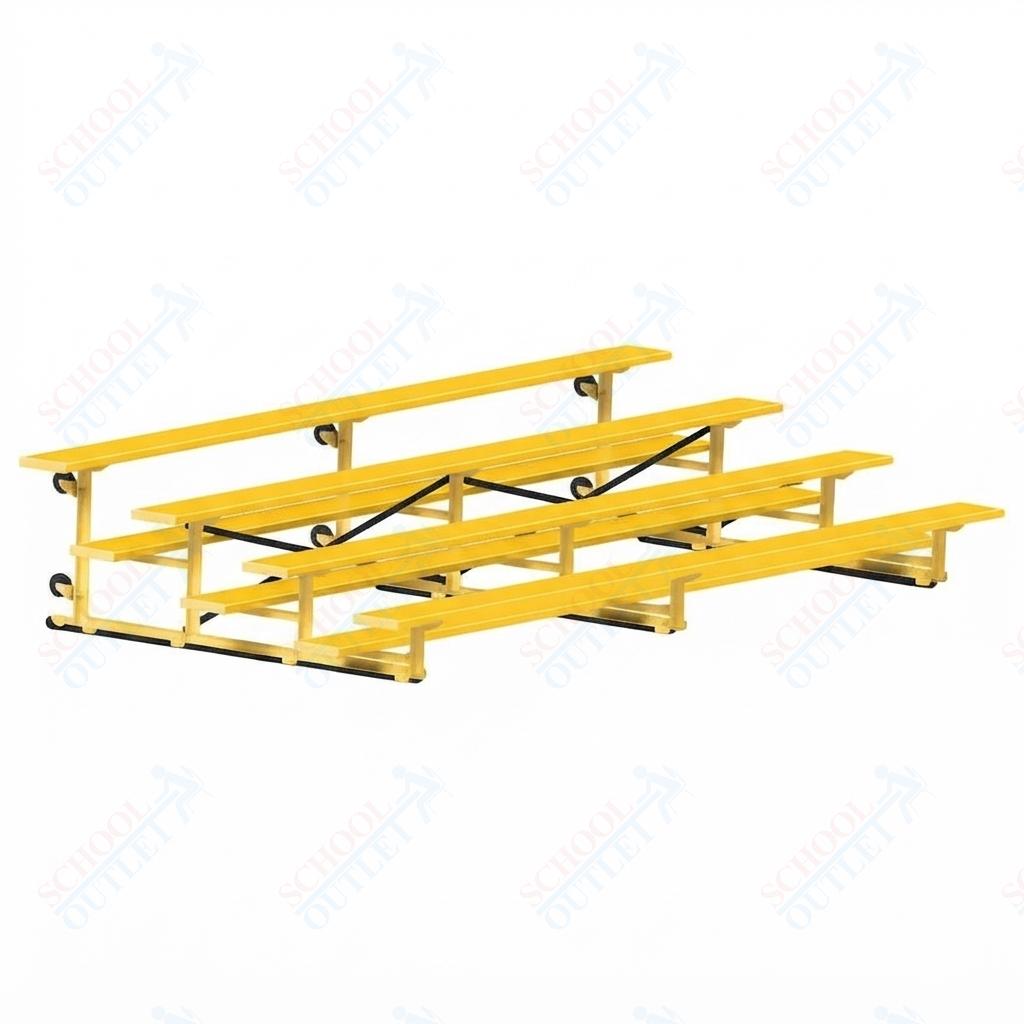 Jaypro Sports Bleacher - 4 Row - Tip & Roll, Single Foot Plank, Powder Coated - 15' L (BLCH-4TRGPC) - SchoolOutlet
